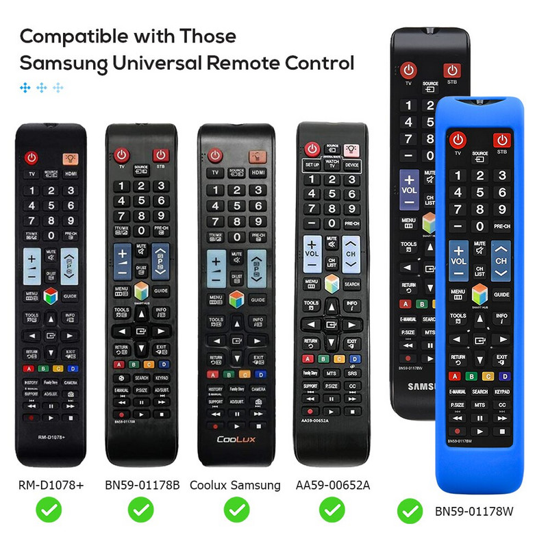 Silikoninis nuotolinio valdymo pulto apsauginis dangtelis, skirtas Samsung LCD LED 3D Smart HDTV BN59-01178W 01178B AA59-00652A 00594A 00582A nuotolinio valdymo pultas
