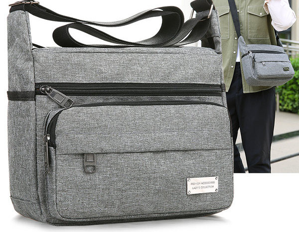 Vyriškas tekstilinis krepšys su kišene