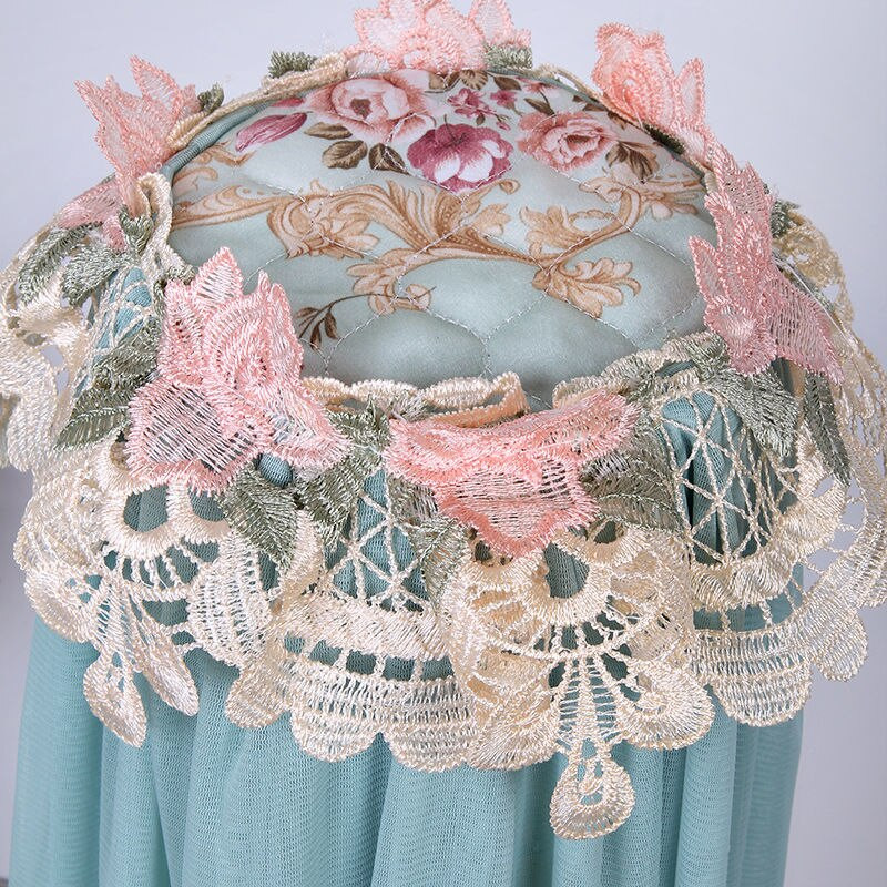 Elektromos ventilátor burkolatok Háztartási pasztorális virágos csipkehuzat All-inclusive szennyeződésálló toronyventilátor tárolás védőtok Biztonság