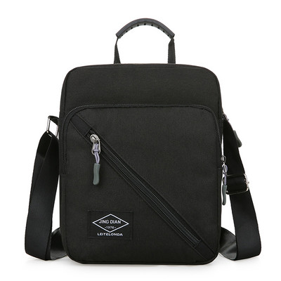 Pánska textilná štvorcová taška s logom a dlhou rukoväťou