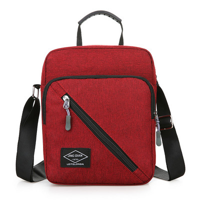 Pánska textilná štvorcová taška s logom a dlhou rukoväťou