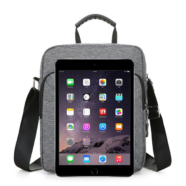 Pánska textilná štvorcová taška s logom a dlhou rukoväťou