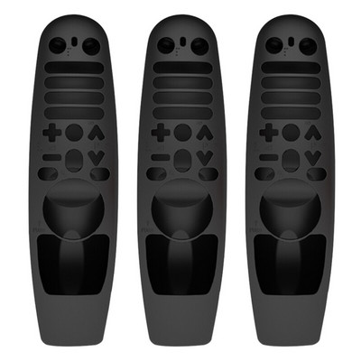 3X Προστατευτική θήκη σιλικόνης που πλένεται κατάλληλη για Amazon LG AN-MR600 AN-MR650 AN-MR18BA AN-MR19BA Τηλεχειριστήριο Μαύρο
