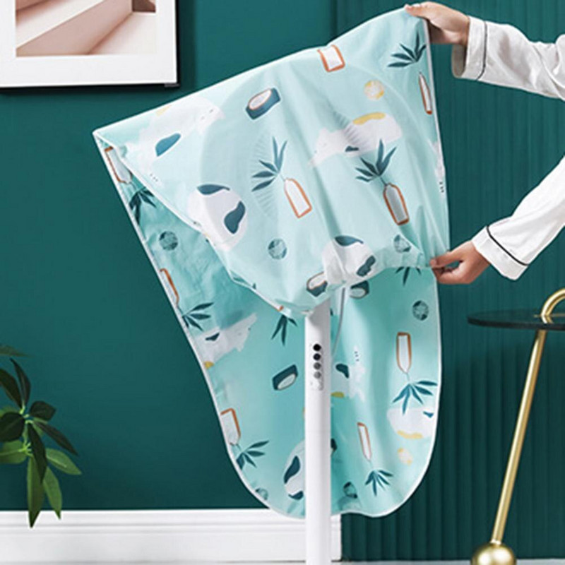 1 ekologický kryt ventilátora, prachotesný, odolný proti opotrebovaniu, vodotesný, jednoduchá inštalácia, kreslený vzor, elektrický stojan na ventilátor, kryt pre domácich pracovníkov