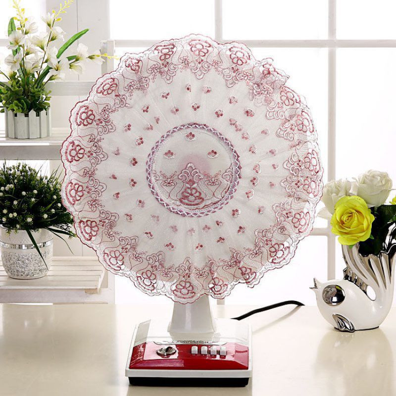 Capac de praf pentru ventilator electric Tip de podea Articole din pânză de uz casnic Capac pentru ventilator electric Pachet complet Protecție pentru ventilator de tavan din dantelă circulară