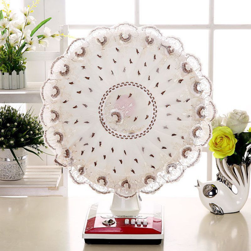 Capac de praf pentru ventilator electric Tip de podea Articole din pânză de uz casnic Capac pentru ventilator electric Pachet complet Protecție pentru ventilator de tavan din dantelă circulară