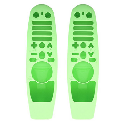 2x ochranný silikónový kryt, umývateľný, pre diaľkový ovládač Amazon LG AN-MR600 AN-MR650 AN-MR18BA AN-MR19BA, svietiaci zelený