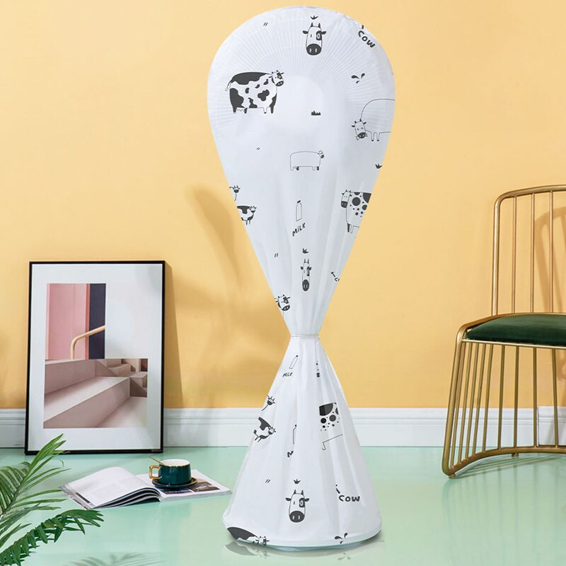 Hrubý vodotesný kryt elektrického ventilátora v kreslenom štýle, stojaci elektrický ventilátor, kryt proti prachu, univerzálny ochranný kryt elektrického ventilátora
