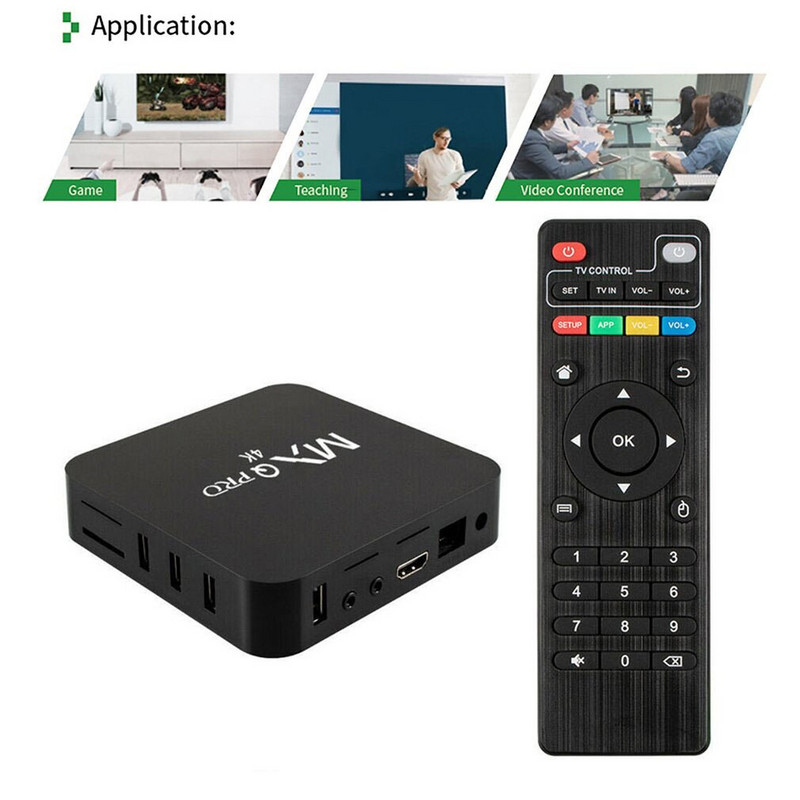 HD tīkla atskaņotāja televizora pierīce Android WLAN Ethernet 2.4G WiFi mājas tālvadības pults Smart Media Player TV pierīce