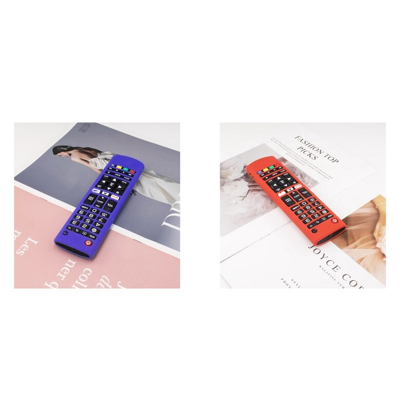 2X szilikon tok LG Smart TV távirányítóhoz AKB75095307 AKB74915305 AKB75675304 Ütésálló tartófedél kék és piros