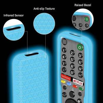 Θήκη σιλικόνης 2 συσκευασιών για αντιολισθητικό κάλυμμα τηλεχειριστηρίου Sony RMF-TX600U RMF-TX500U (Glow Blue Glow Green)