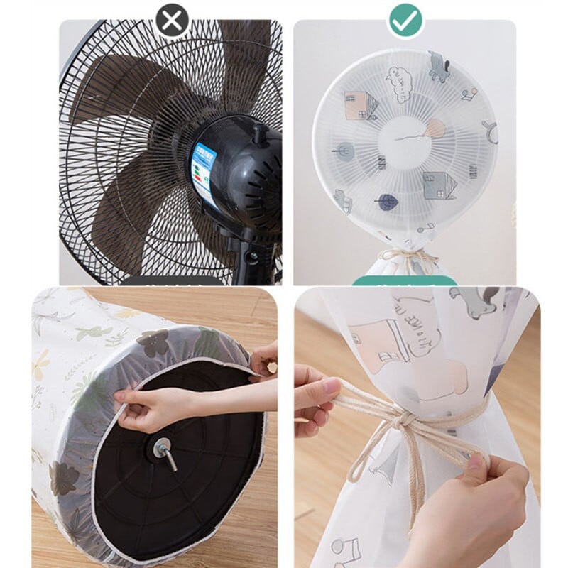 Kryt ventilátora PEVA All-inclusive, priehľadný, dlhý podlahový ventilátor, kryt proti prachu, univerzálny stereo ventilátor, stolový ventilátor, kryt proti prachu, odolný voči vlhkosti