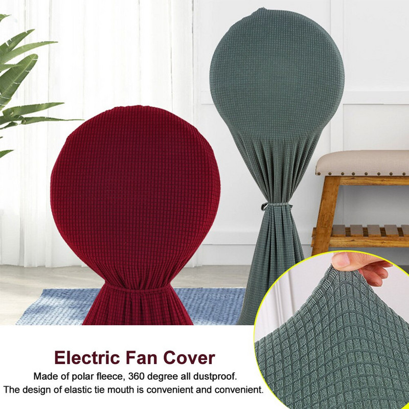 Tip pardoseală fleece, acoperire completă, depozitare în uz casnic, rezistentă la praf, capac universal pentru ventilator electric, cu cureaua, lavabil