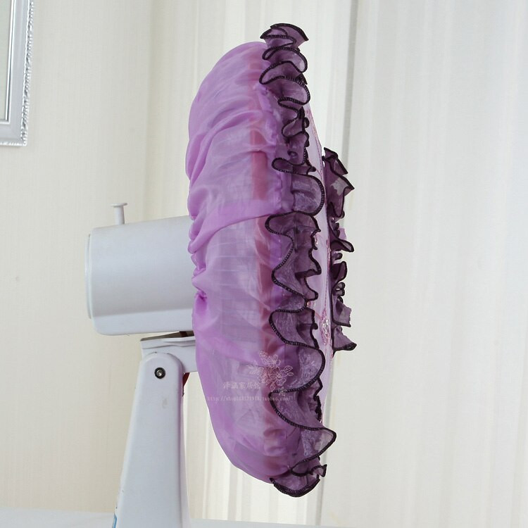Okrúhly stojan na elektrický ventilátor, prachový kryt, fialový, prachotesný, proti prachu, netkaná textília, detská bezpečnosť, domáci textil