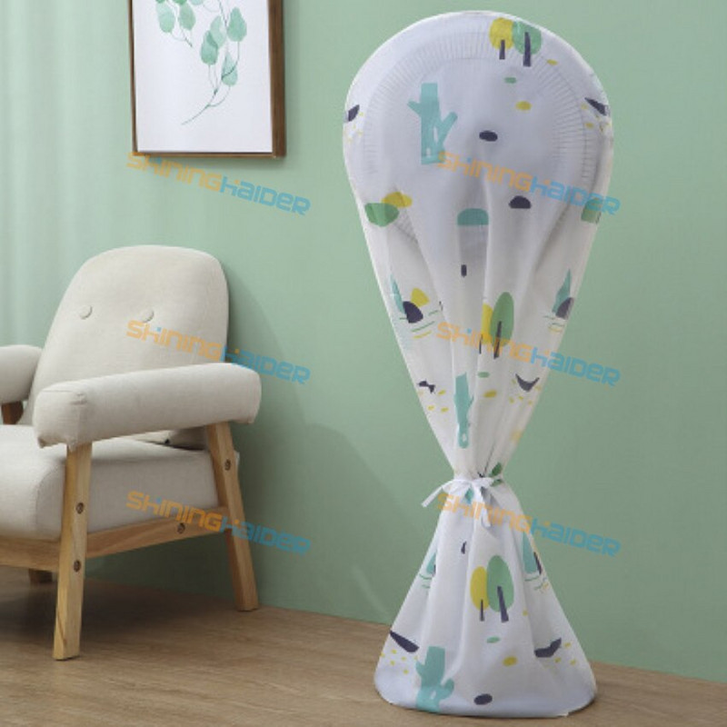 Ochranný kryt okrúhleho ventilátora s geometriou potlače PEVA, bezpečnostná ochrana podlahového ventilátora, vodotesný kryt proti prachu