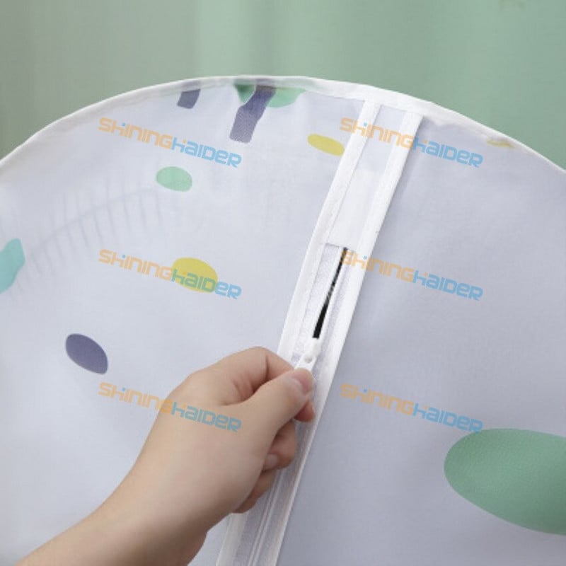 Ochranný kryt okrúhleho ventilátora s geometriou potlače PEVA, bezpečnostná ochrana podlahového ventilátora, vodotesný kryt proti prachu