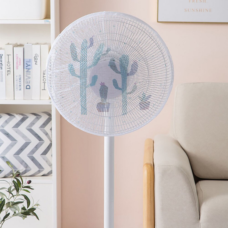 Kreslený elektrický ventilátor, kryt proti prachu, bezpečnostné sieťované siete pre detské prsty, sieťovina, okrúhly podlahový ventilátor, kryt prstov, prachotesný