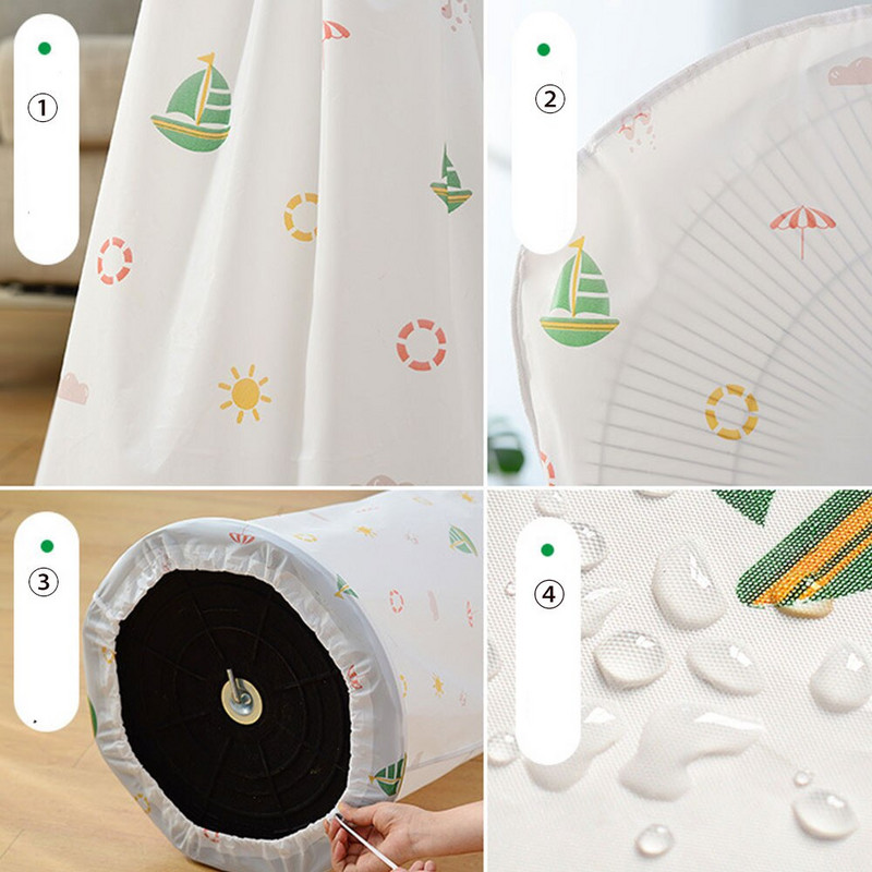 PEVA vodotesný kryt proti prachu, kryt ventilátora, stojan na ventilátor pre domácnosť, ochranný kryt ventilátora, bezpečnostný kryt pre domácu dekoráciu