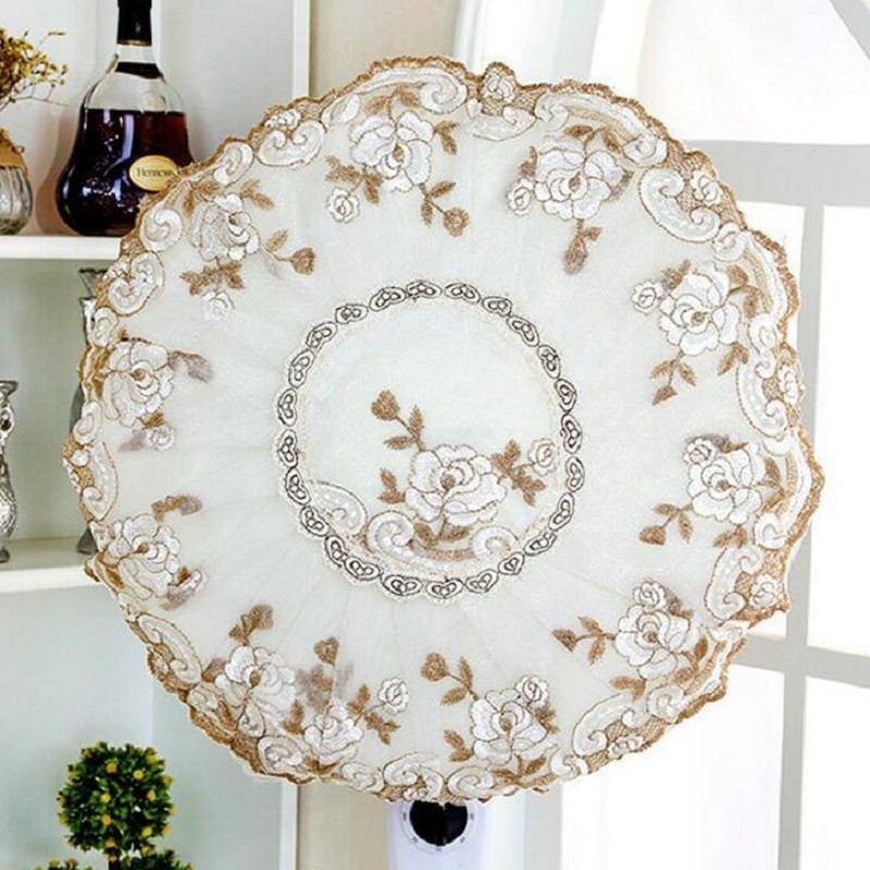 Visokokvalitetna vezena čipka Zaštitni krug ventilatora Poklopac za prašinu Za zaštitu kućanstva Kapa otporan na prašinu Poklopac ventilatora Round Home HK075