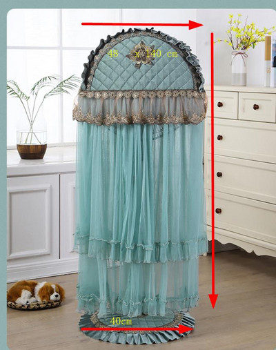 Európsky štýl prachotesného krytu čipkovaný podlahový stojan kryt elektrického ventilátora