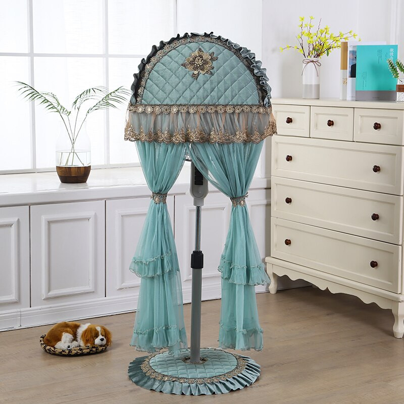 Európsky štýl prachotesného krytu čipkovaný podlahový stojan kryt elektrického ventilátora