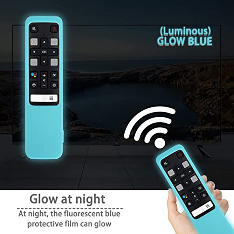 Silikónový ochranný kryt pre diaľkové ovládanie Smart TV TCL RC802V 49P30FS 65P8S 55C715, nárazuvzdorný, umývateľný