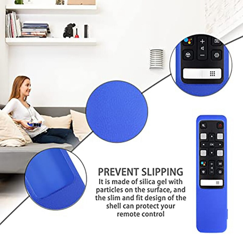 Pentru TCL RC802V 49P30FS 65P8S 55C715 Telecomanda Smart TV Husa de protectie din silicon lavabila rezistenta la socuri