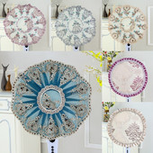 Stojanový kryt na elektrický ventilátor, čipkovaný žakárový prachotesný kryt na elektrický ventilátor s priemerom 45-50 cm