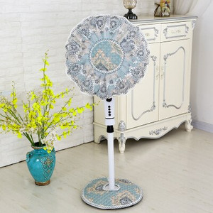 Stojanový kryt na elektrický ventilátor, čipkovaný žakárový prachotesný kryt na elektrický ventilátor s priemerom 45-50 cm