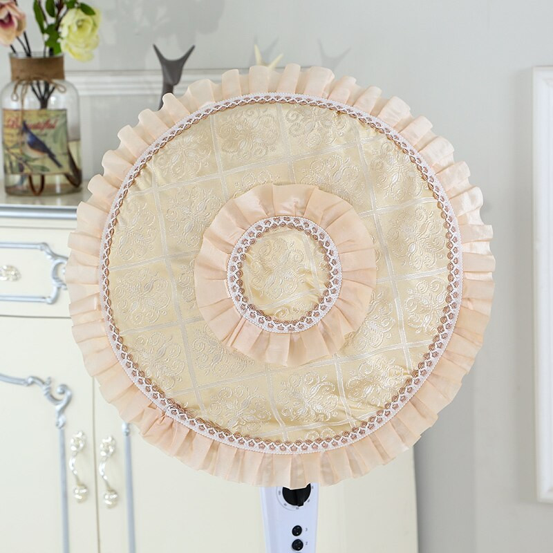 Stojanový kryt na elektrický ventilátor, čipkovaný žakárový prachotesný kryt na elektrický ventilátor s priemerom 45-50 cm