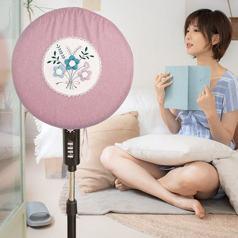 Roztomilý kreslený univerzálny elektrický ventilátor, kryt proti prachu s priemerom 48 cm, sieťové kryty ventilátorov, vodotesný prachotesný kryt ventilátora na podlahu