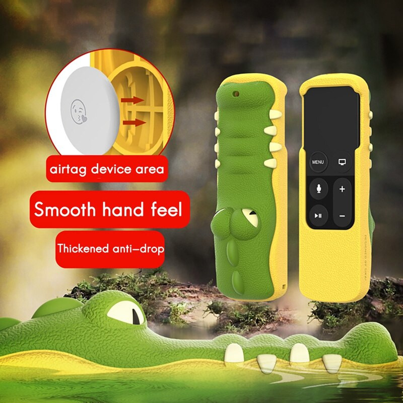 SIKAI CASE Zaštitna maska za Apple TV 4K 2017 Daljinski upravljač Anti-Drop Silikonska maska TV5 Kompatibilna za Airtagove