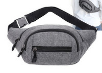 Jednobojna muška tekstilna torba oko struka s patentnim zatvaračem