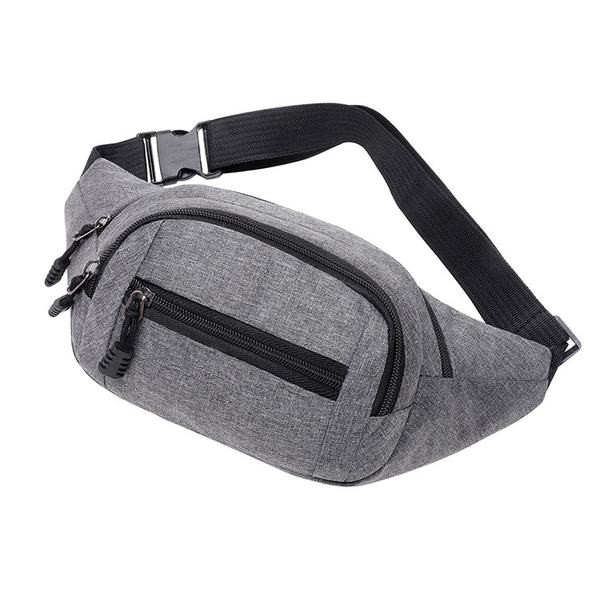 Jednobojna muška tekstilna torba oko struka s patentnim zatvaračem