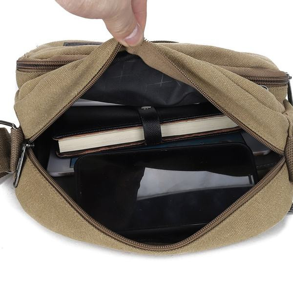 Pánska textilná taška na voľný čas s dlhou nastaviteľnou rukoväťou