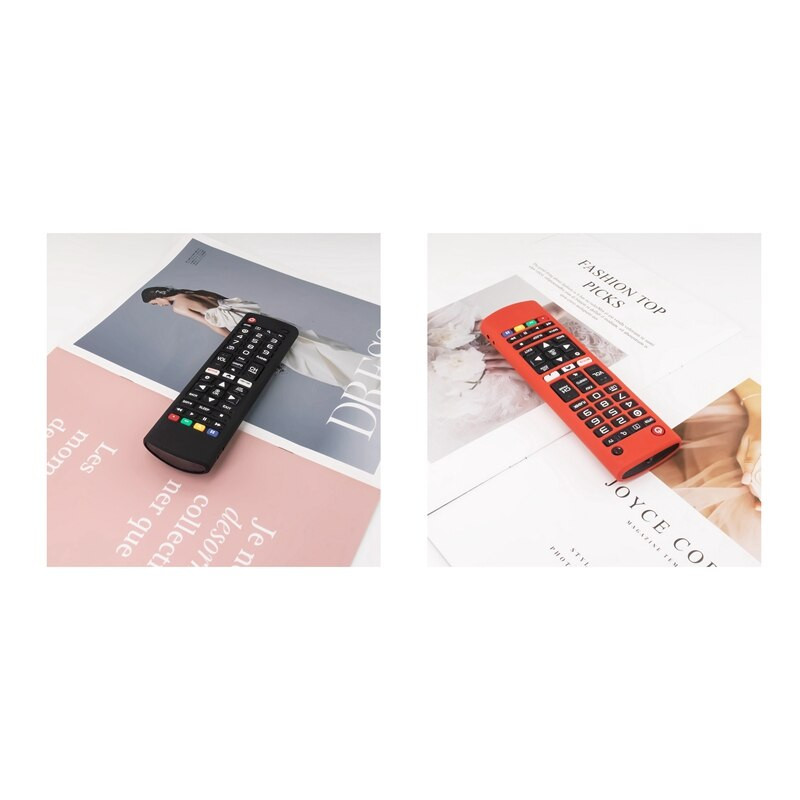 2X silikónové puzdro pre diaľkový ovládač LG Smart TV AKB75095307 AKB74915305 AKB75675304 nárazuvzdorný držiak kryt čierno-červený