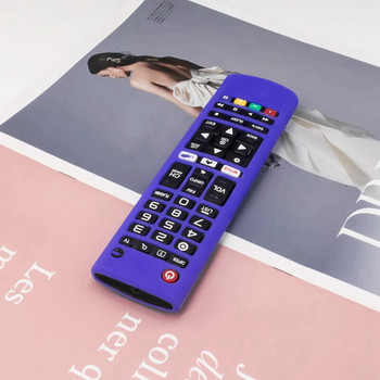 2X силиконов калъф за LG Smart TV Дистанционно управление AKB75095307 AKB74915305 Удароустойчив капак на държача Синьо и светещо синьо