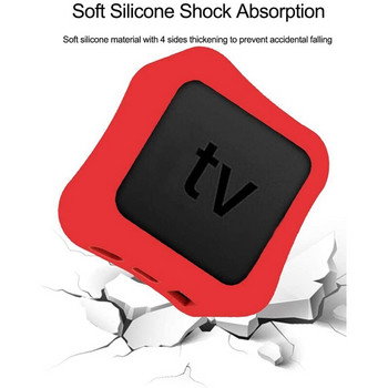 Θήκη τηλεχειριστηρίου και θήκη TV Box, για Apple TV 4K 5ης 4ης γενιάς, Αντικραδασμικό κάλυμμα τηλεχειριστηρίου σιλικόνης, μαύρο & κόκκινο