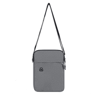 Pánska štvorcová textilná taška so zipsom a dlhým popruhom