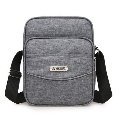 Geanta barbati din panza cu element metalic