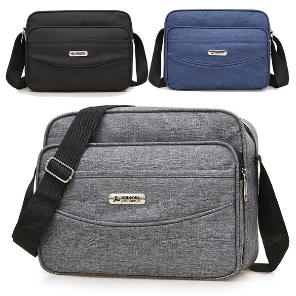 Geanta barbati din panza cu element metalic