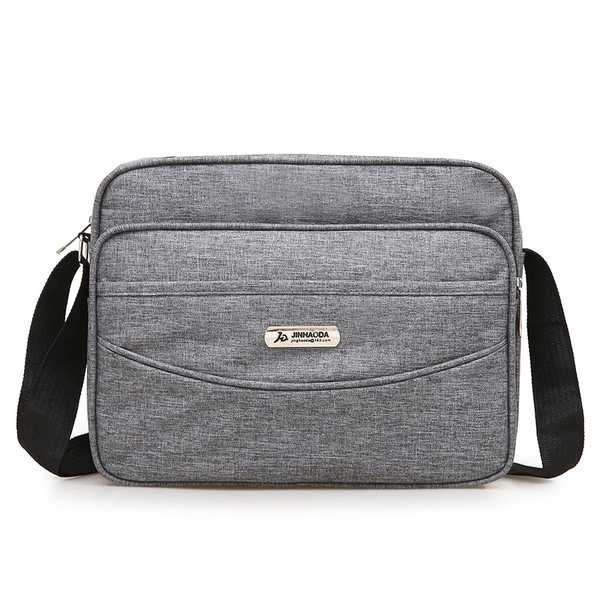 Geanta barbati din panza cu element metalic