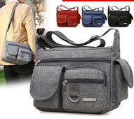 Pánska plátená taška s vreckami na ramene