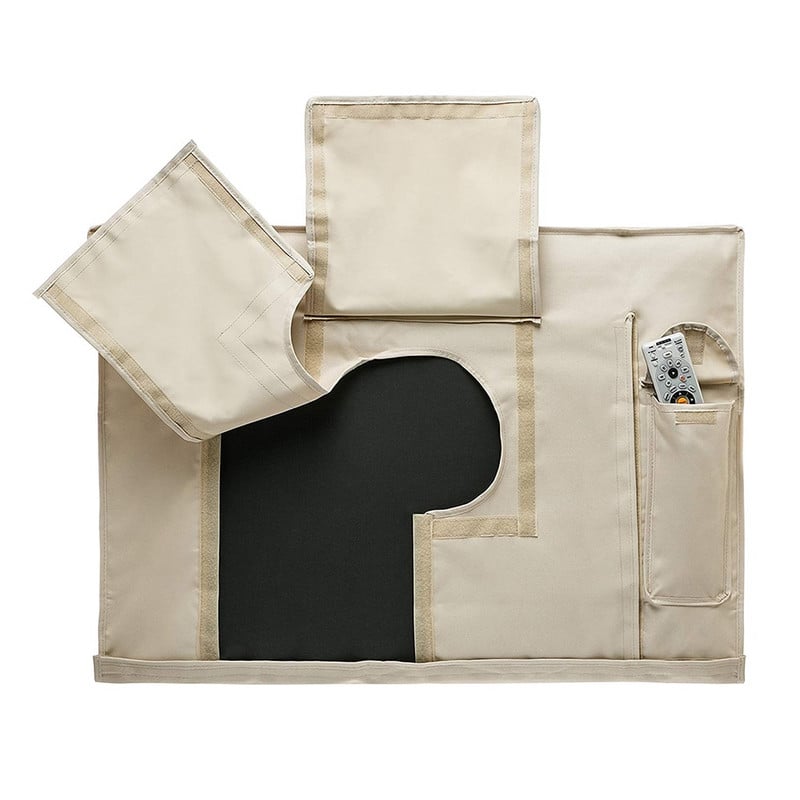 Atsparus oro sąlygoms, dulkėms atsparus lauko televizoriaus dangtelis Smėlio spalvos 32" 36" 40" 46" 50" 55" 60" 65" Apsaugokite televizoriaus ekraną Sodo terasa Lauko TV dangtelis