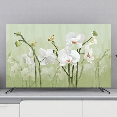 Televizora vāka aizsardzība pret putekļu pārsegu mājsaimniecības piekārtiem LCD televizoru putekļu vāka pārklājuma audums 55 65 collas universāls dekors Augstums Quaily