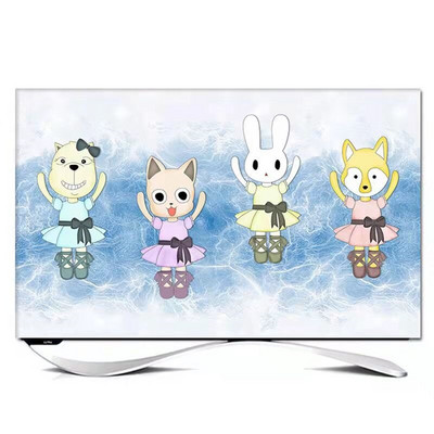 Naujas mados televizoriaus dangtelis Apsauginis dangtelis nuo dulkių LCD kompiuterio monitoriaus apsauga, skirta pakabinti ant sienos staliniam kompiuteriui išlenkto tipo ekranas, minkštas audinys