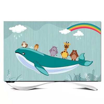 Naujas mados televizoriaus dangtelis Apsauginis dangtelis nuo dulkių LCD kompiuterio monitoriaus apsauga, skirta pakabinti ant sienos staliniam kompiuteriui išlenkto tipo ekranas, minkštas audinys