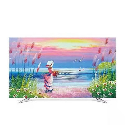 Naujas mados televizoriaus dangtelis Apsauginis dangtelis nuo dulkių LCD kompiuterio monitoriaus apsauga, skirta pakabinti ant sienos staliniam kompiuteriui išlenkto tipo ekranas, minkštas audinys