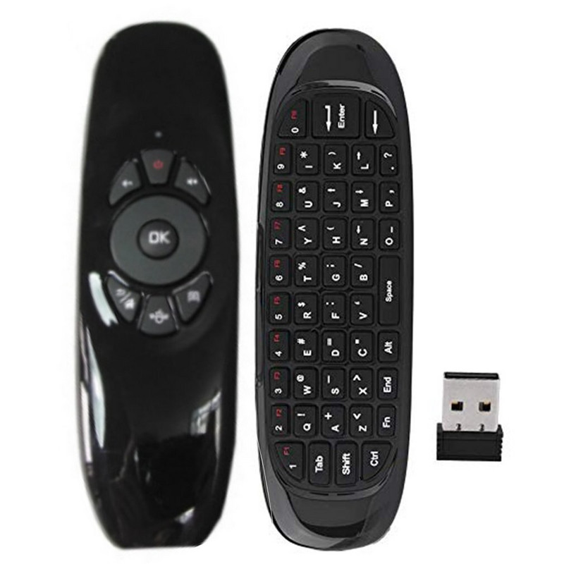 C120 Viacjazyčná verzia Bezdrôtová Air Mouse Mini klávesnica Myš Somatosenzorický gyroskop Obojstranné diaľkové ovládanie