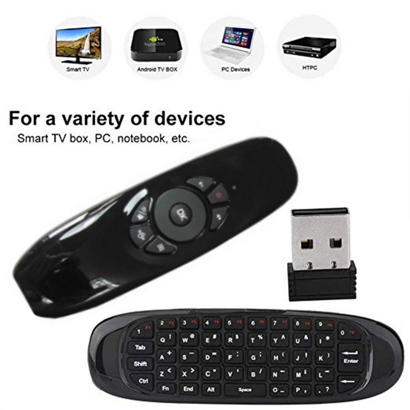 C120 Viacjazyčná verzia Bezdrôtová Air Mouse Mini klávesnica Myš Somatosenzorický gyroskop Obojstranné diaľkové ovládanie